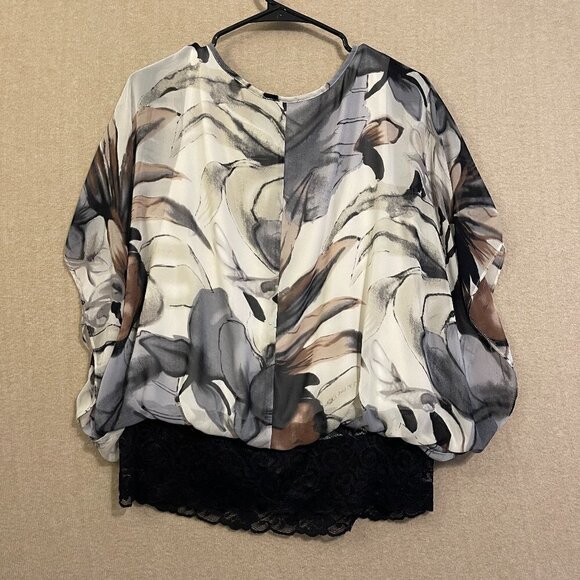 Dressbarn Blouse Women's Large Black, Gray, White Sleeveless - Picture 8 of 11